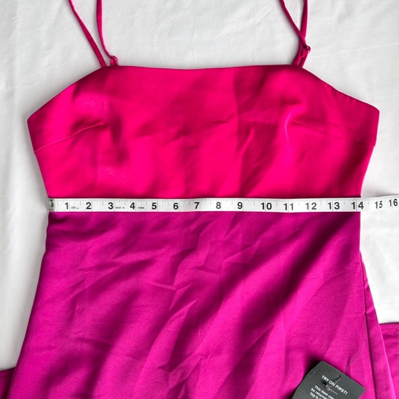 NWT Lulus Feeling Sensational Hot Pink and Magenta Color Block Midi Dress sz S - Picture 9 of 13